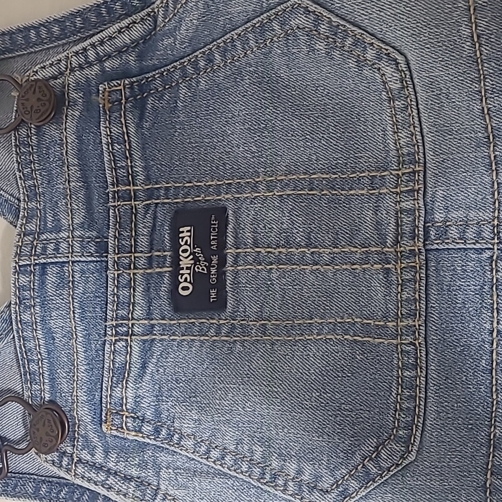OshKosh B'gosh Classic Blue Denim Overalls- 4T NWOT - Picture 2 of 4